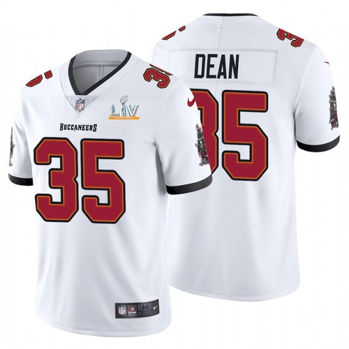 Men's Tampa Bay Buccaneers #35 Jamel Dean White 2021 Super Bowl LV Limited Stitched NFL Jersey
